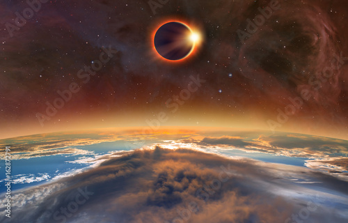 Solar Eclipse "Elements of this image furnished by NASA "