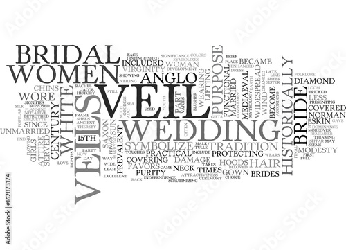 A BRIEF HISTORY OF THE BRIDAL VEIL TEXT WORD CLOUD CONCEPT