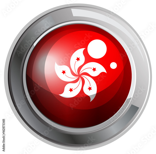 HongKong flag on round badge