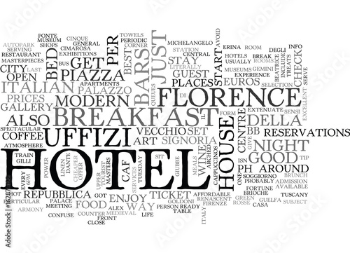 A DAY IN FLORENCE BETWEEN FOOD AND ART TEXT WORD CLOUD CONCEPT