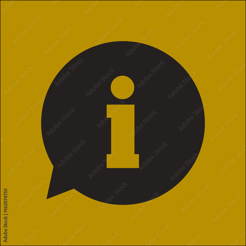 Info speech bubble symbol. Flat design style. Info speech bubble symbol. Flat design style.