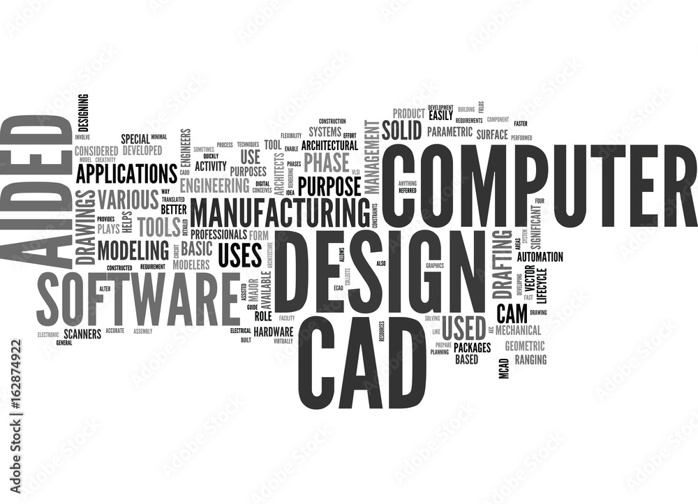 A GUIDE TO COMPUTER AIDED DESIGN TEXT WORD CLOUD CONCEPT Stock Vector ...