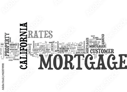 A GUIDE TO CALIFORNIA MORTGAGE RATES TEXT WORD CLOUD CONCEPT
