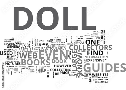 A GUIDE TO DOLLS TEXT WORD CLOUD CONCEPT