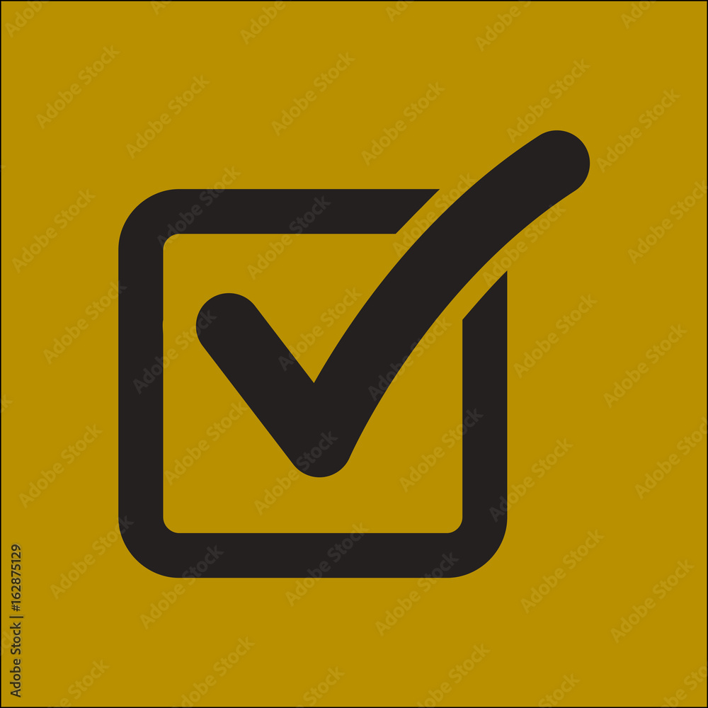 Check list button icon. Check mark in box sign. Check list button icon. Check mark in box sign.