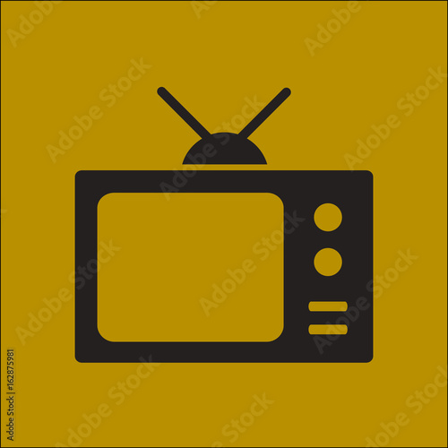 Tv icon. Flat design style. Icon of mass media.  