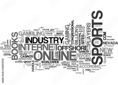 A PROFILE OF THE ONLINE GAMBLER TEXT WORD CLOUD CONCEPT photo