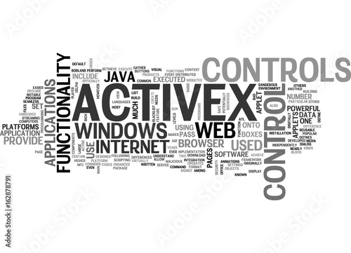ACTIVEX CONTROL TEXT WORD CLOUD CONCEPT photo
