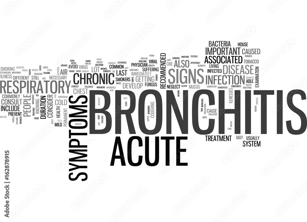 ACUTE BRONCHITIS SYMPTOM TEXT WORD CLOUD CONCEPT Stock Vector Adobe Stock