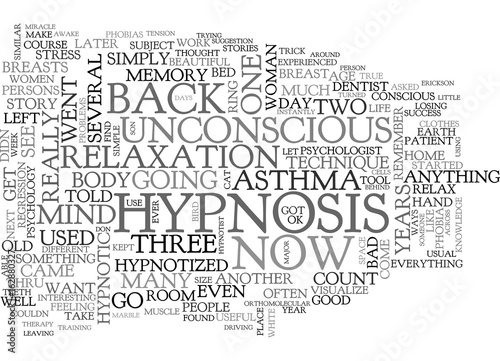 ADVENTURES WITH HYPNOSIS TEXT WORD CLOUD CONCEPT