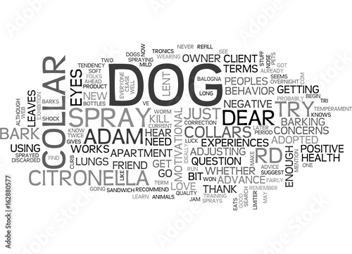 ADVICE ON CITRONELLA NO BARK COLLARS TEXT WORD CLOUD CONCEPT