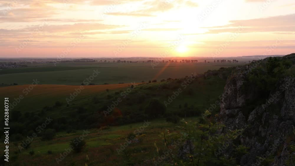 Sonset on the green field. Timelapse Sonset on the green field. Timelapse