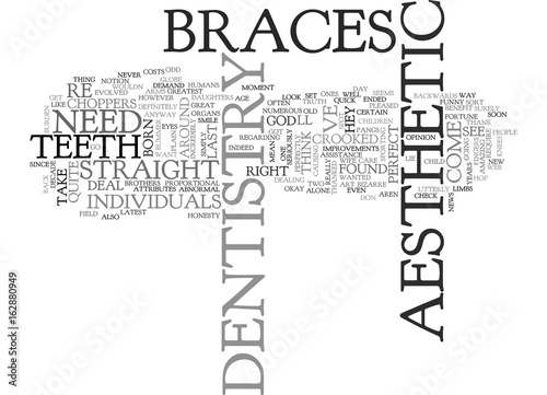 AESTHETIC DENTISTRY TEXT WORD CLOUD CONCEPT