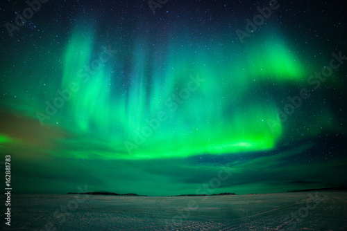 Northern Lights. Aurora over Scandinavia. March 2017