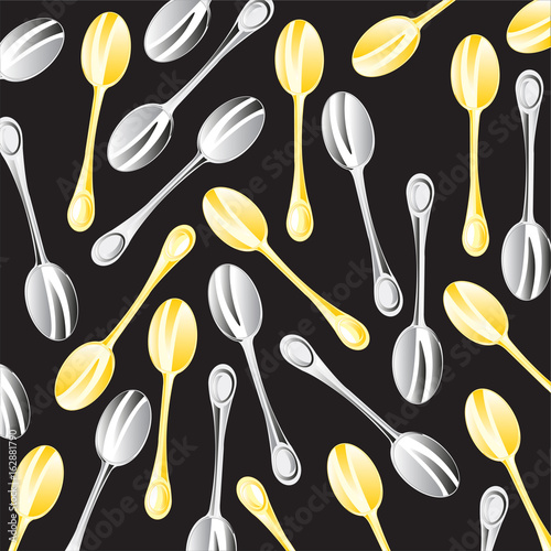 Golden and iron spoon