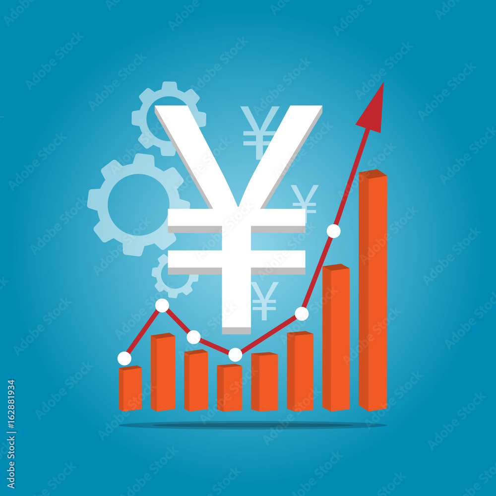 Fototapeta premium yen money business graph vector