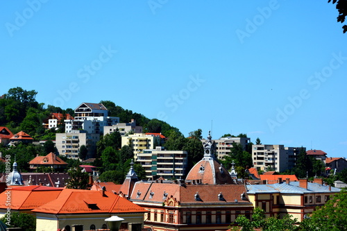 Roofs in downtown. Typical urban landscape of the city Brasov, a town situated in Transylvania, Romania, in the center of the country. 300.000 inhabitants.