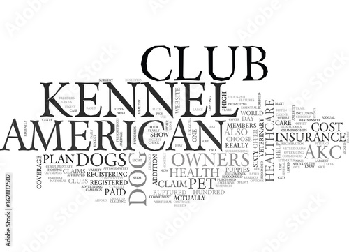 AKC PET HEALTH INSURANCE TEXT WORD CLOUD CONCEPT photo