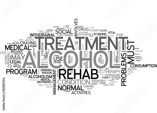 ALCOHOL REHAB TEXT WORD CLOUD CONCEPT
