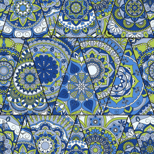 Seamless mandalas pattern. Vintage decorative elements with mandala. Hand drawn mandala background. Islam, Arabic mandala, Indian, mandala ottoman motifs. Perfect for printing on fabric or paper.
