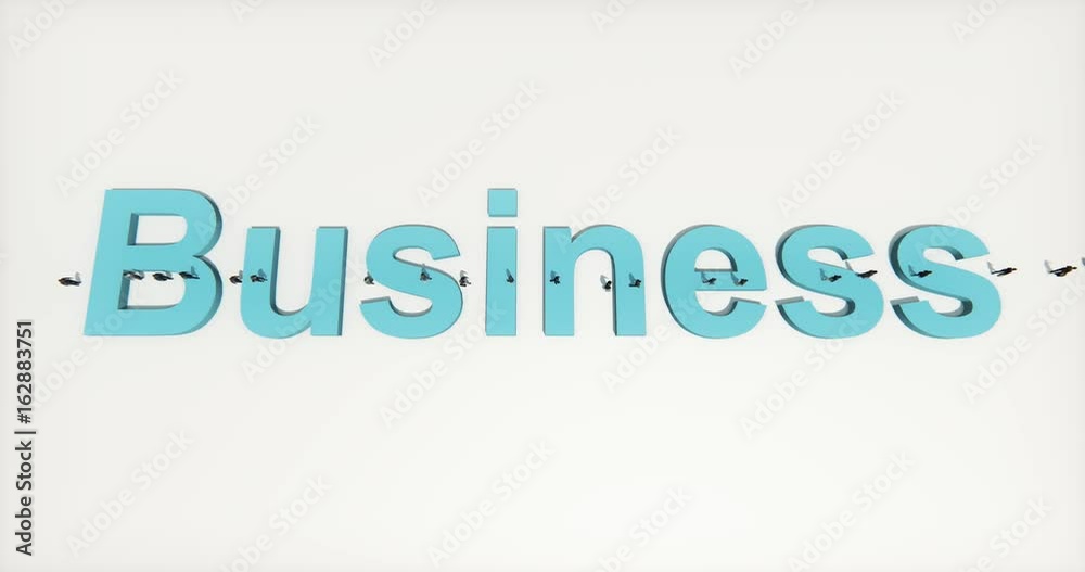 4k businessman walking on the top of 3d business sign. 4k businessman walking on the top of 3d business sign.