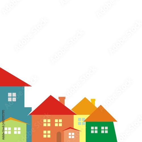 Town, color illustration, vector icon