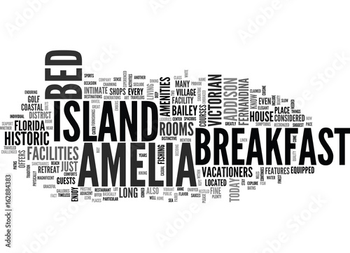 AMELIA ISLAND BED AND BREAKFAST TEXT WORD CLOUD CONCEPT