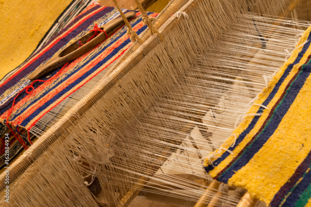 traditional carpet loom in morocco