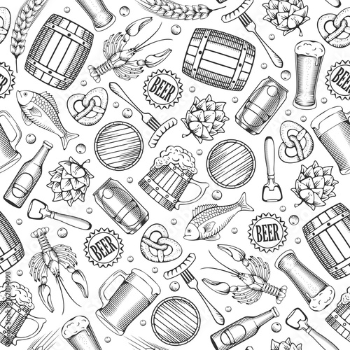 Beer seamless pattern