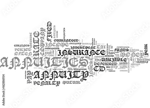 ANNUITIES FOR RETIREES WHAT TO CONSIDER BEFORE YOU INVEST TEXT WORD CLOUD CONCEPT