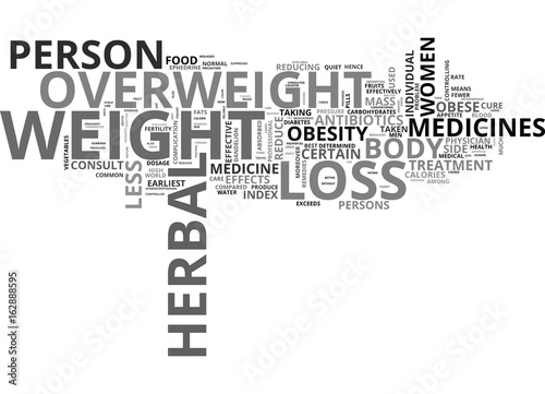 ARE HERBAL WEIGHT LOSS PILLS THE CURE TEXT WORD CLOUD CONCEPT