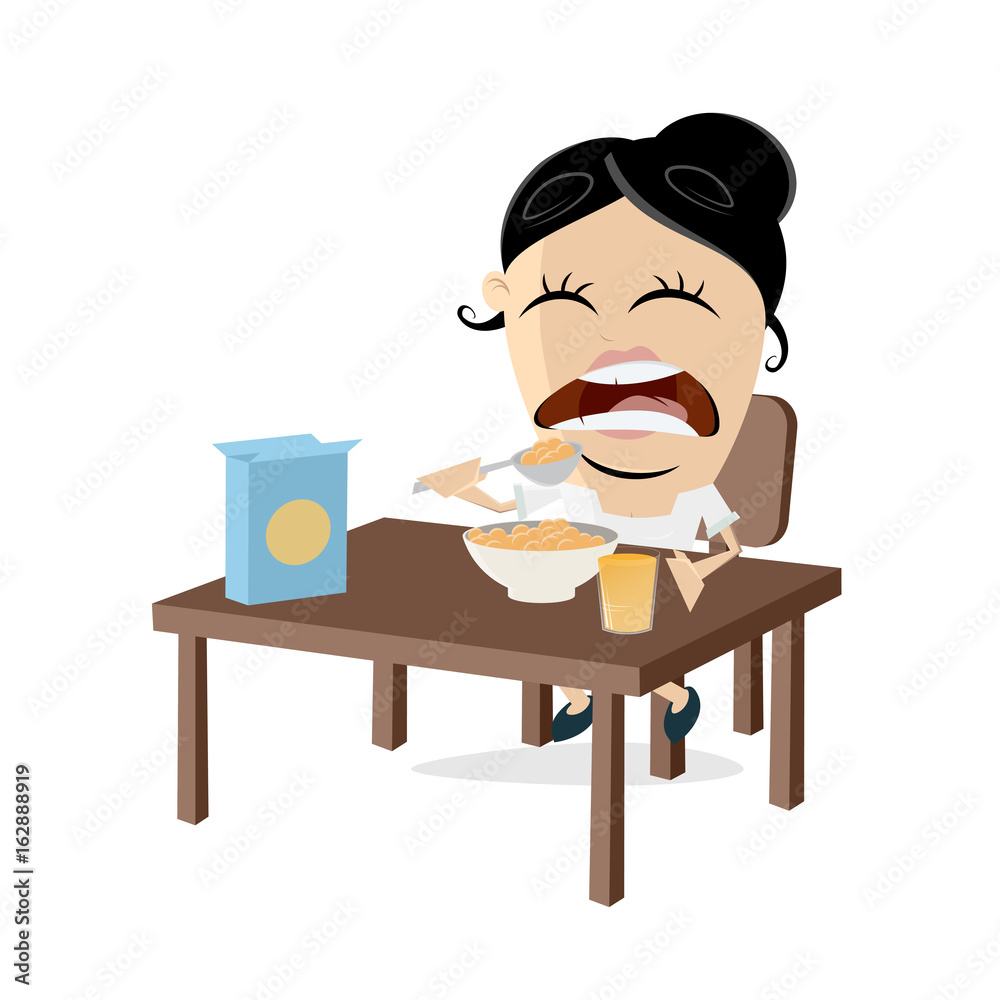 woman eating corn flakes clipart woman eating corn flakes clipart