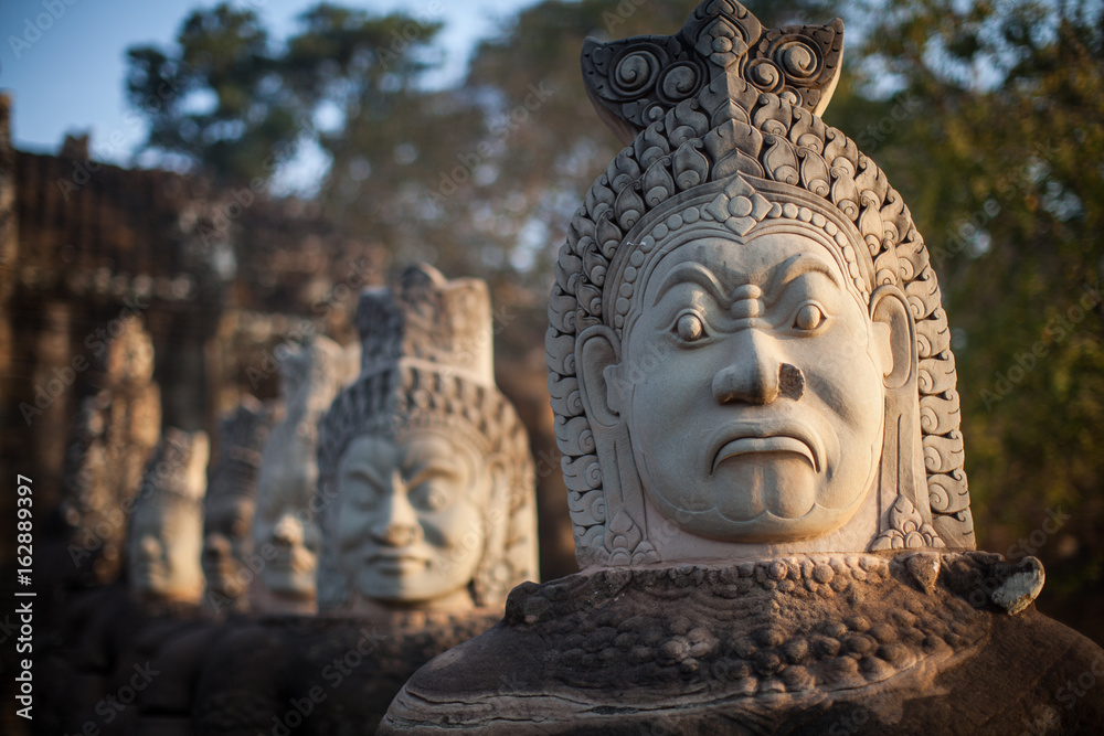 Stony Heads statues in Angkor Watt Cambodia