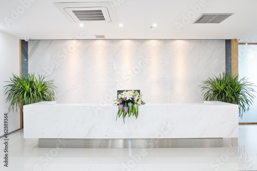Canvas Print interior of reception space with elegant front desk