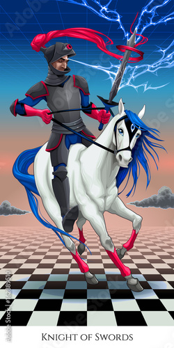 Knight of swords, tarot card