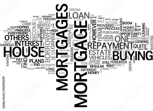 ASSORTMENTS OF MORTGAGE LOANS TEXT WORD CLOUD CONCEPT