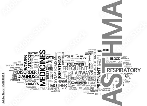 ASTHMA A RESPIRATORY DISORDER TEXT WORD CLOUD CONCEPT