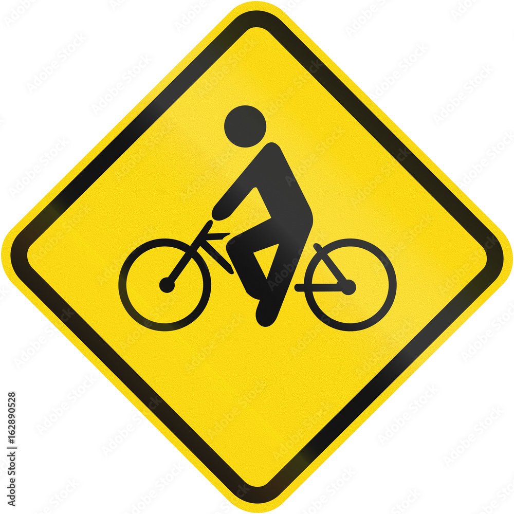 Bicycle Crossing warning sign used in Brazil Bicycle Crossing warning sign used in Brazil