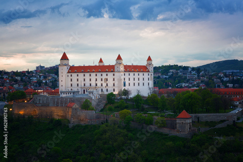 cityscape of Bratislava city with castle, Slovakia