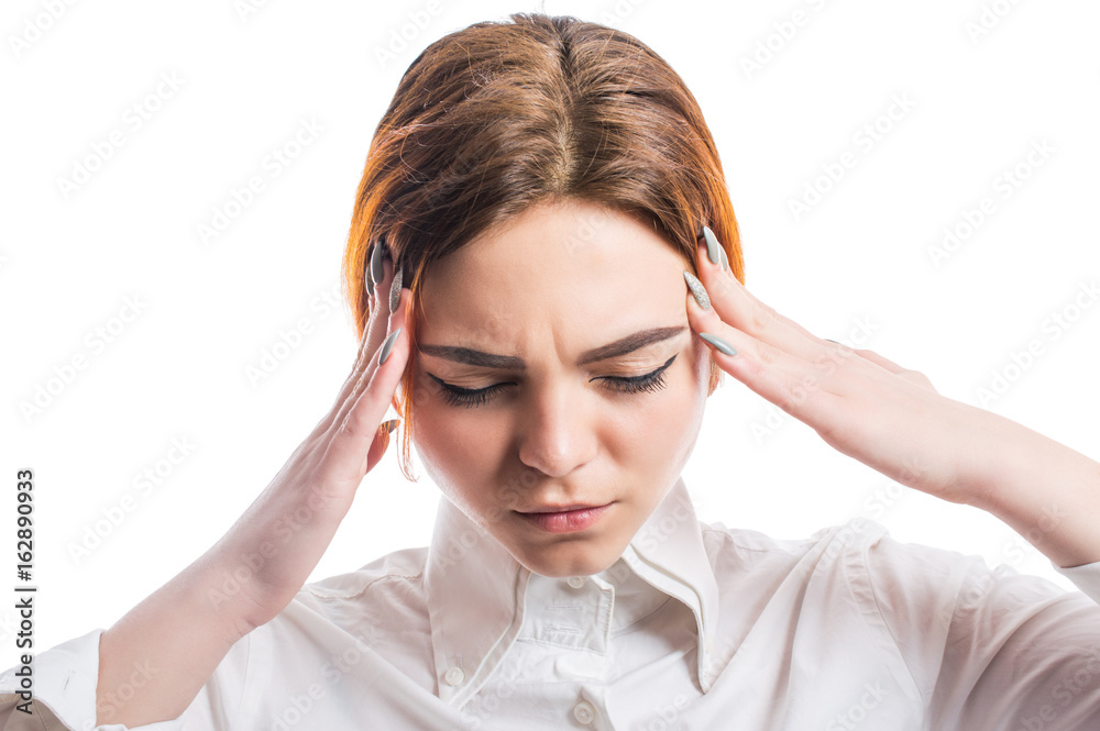Woman with a headache Woman with a headache