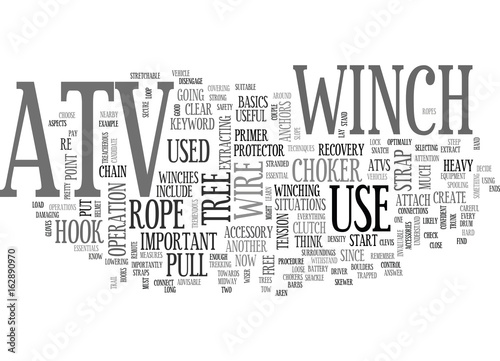 ATV WINCH TEXT WORD CLOUD CONCEPT