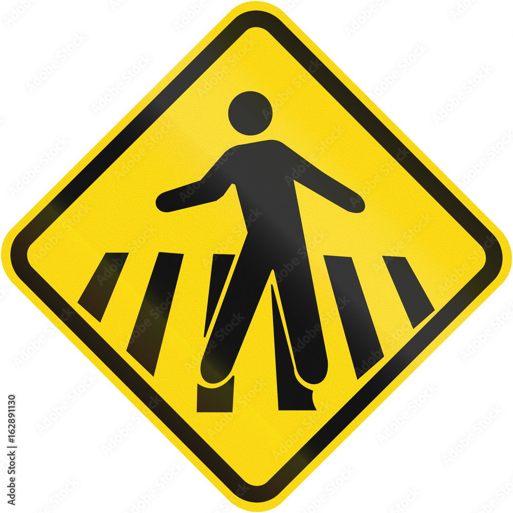 Pedestrian Crossing warning sign used in Brazil Pedestrian Crossing warning sign used in Brazil