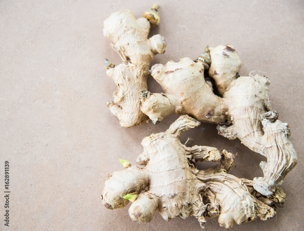 Ginger on wood texture