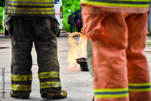 Firefighters training