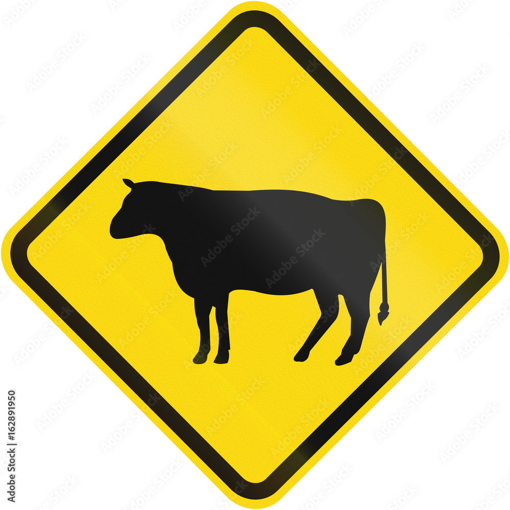 Cattle Crossing warning sign used in Brazil Cattle Crossing warning sign used in Brazil