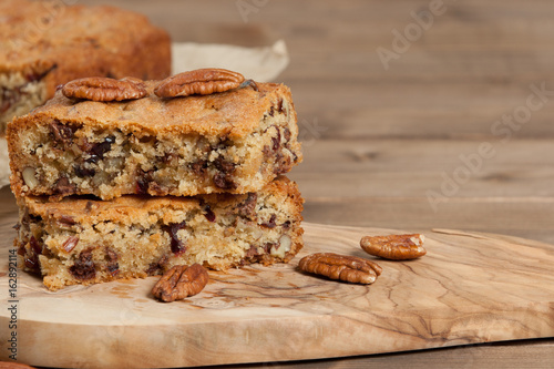 Homebaked Cookie Bars With Chocolate Chips, Cranberry, Coconut, Pecan.