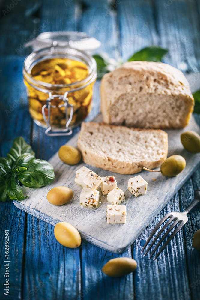 Fototapeta premium Feta cheese cube