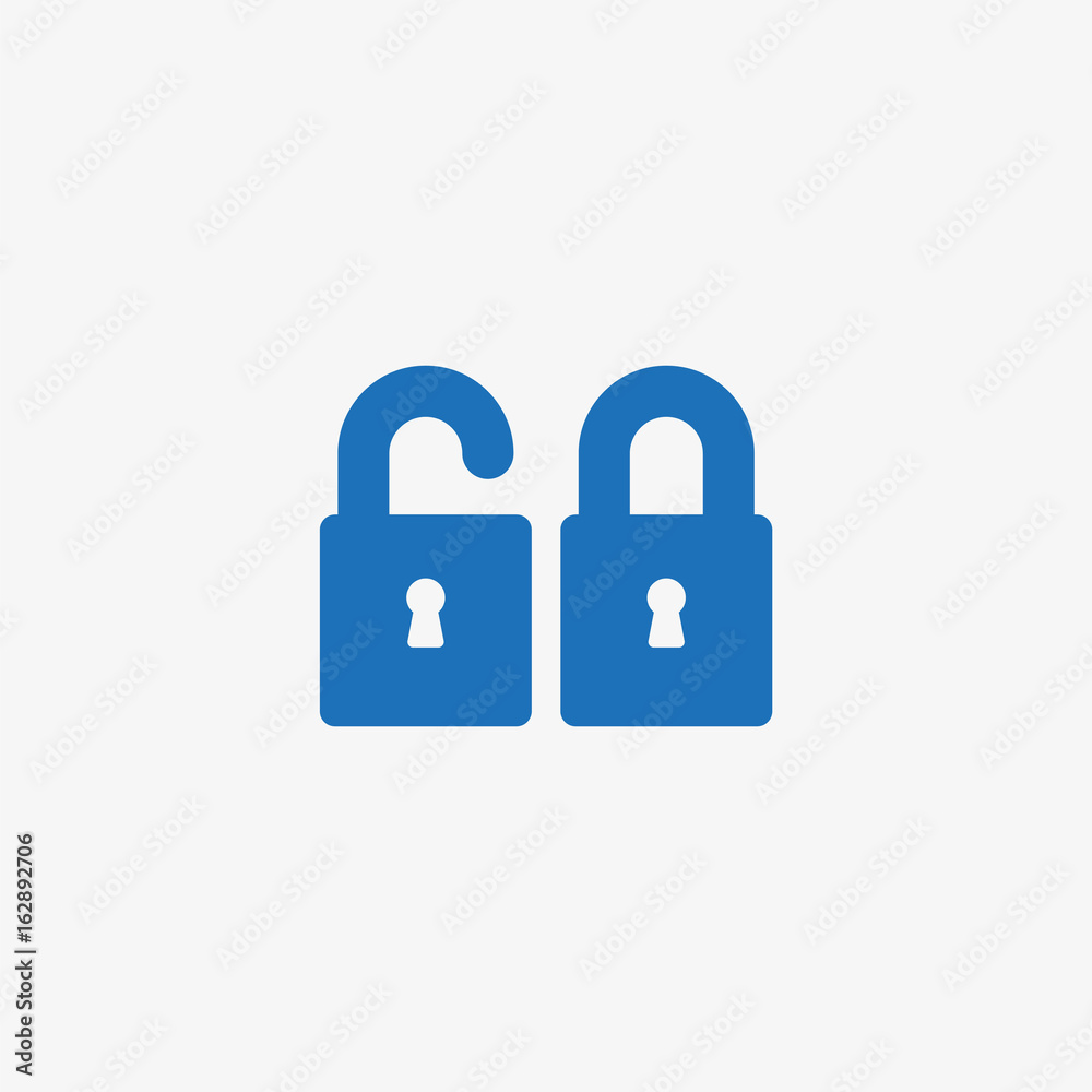 Opened and closed padlocks icon Opened and closed padlocks icon