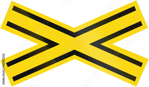 Obraz na plátně Railway Crossing warning sign used in Brazil