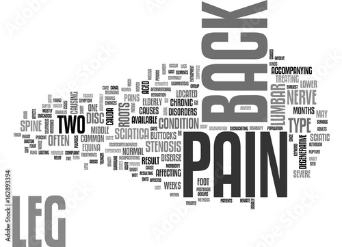 BACK AND LEG PAIN TEXT WORD CLOUD CONCEPT